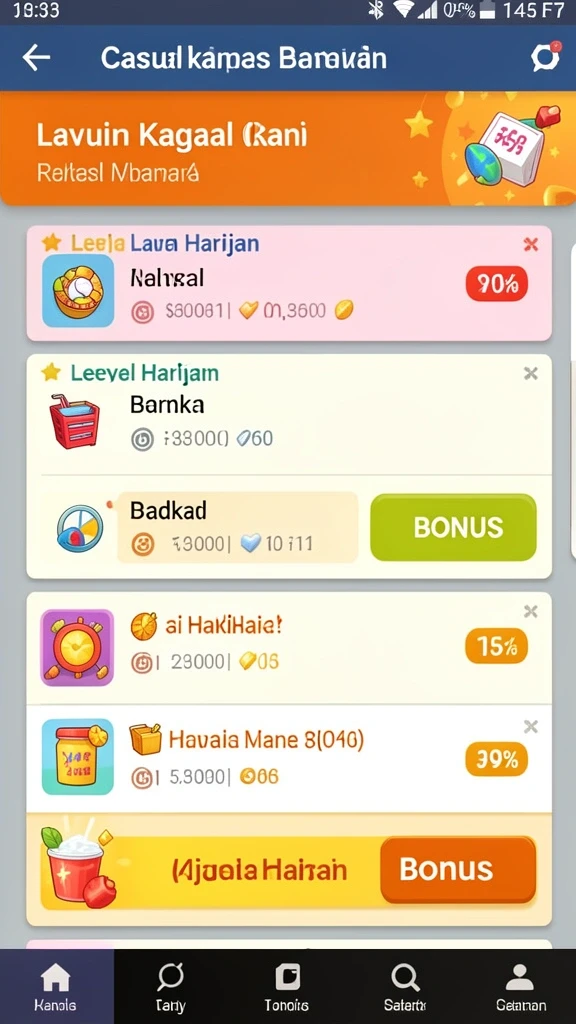 Level menantang yang membuat bermain semakin seru.