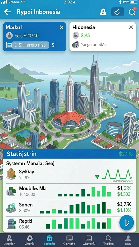 Pemandangan dunia permainan yang indah dan detail.