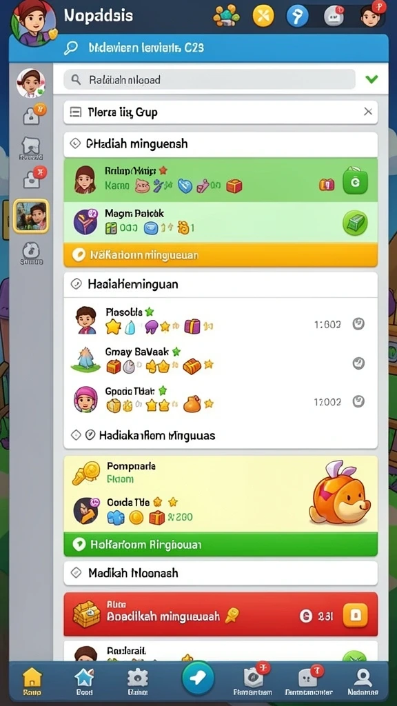 Tangkapan layar menampilkan item dan karakter baru yang menarik.